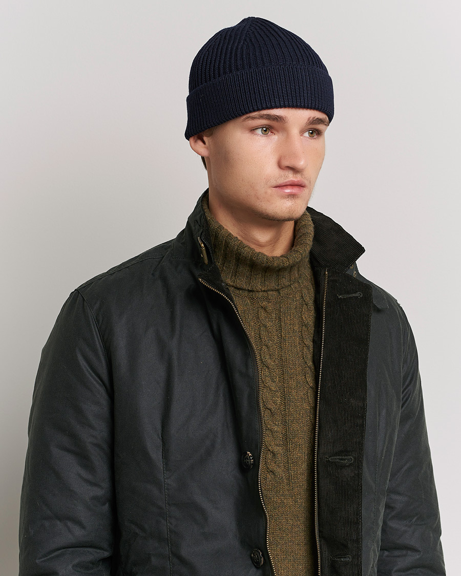 Herren | Andersen-Andersen Merino Wool Rib Beanie Navy Blue | Andersen-Andersen | Merino Wool Rib Beanie Navy Blue