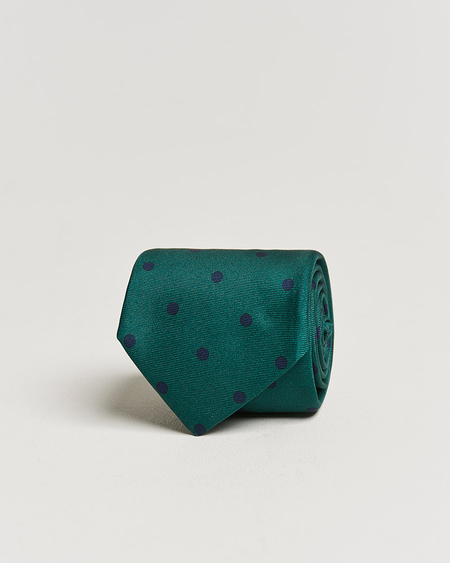 Herren | Krawatten | Kiton | Printed Dots Silk Tie Green