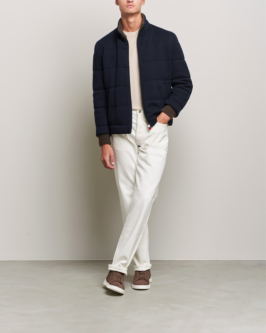 Herren | Jacken | Kiton | Pile Cashmere Down Jacket Navy