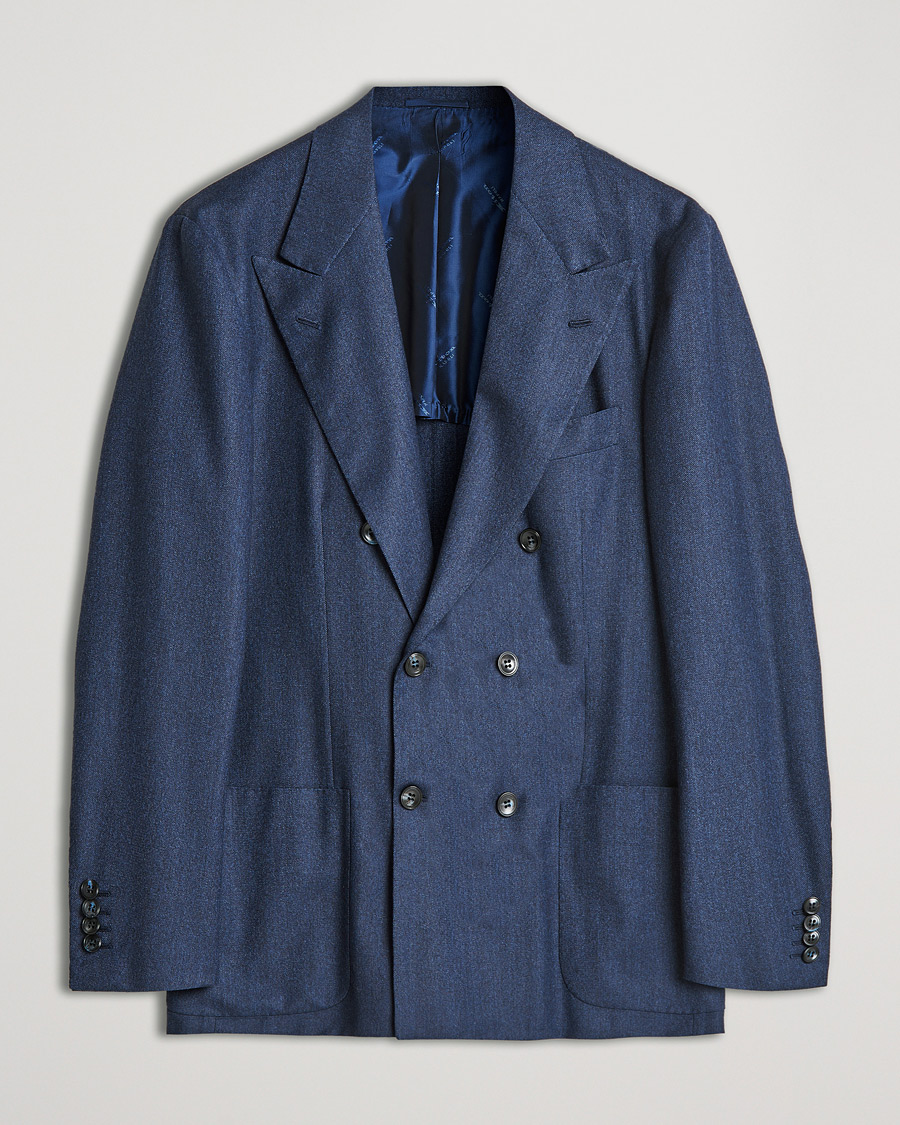 Herren | Sakkos | Kiton | Wool/Cashmere Hopsack DB Blazer Navy
