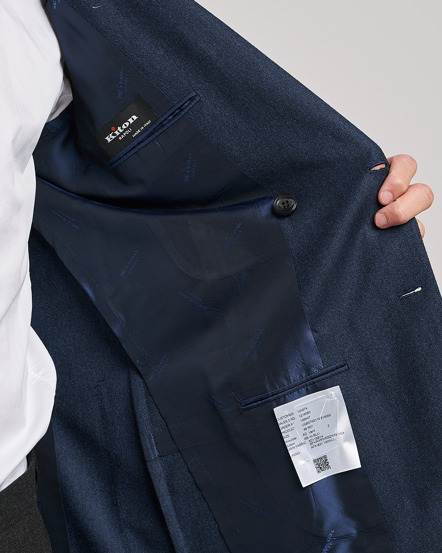 Herren | Sakkos | Kiton | Wool/Cashmere Hopsack DB Blazer Navy