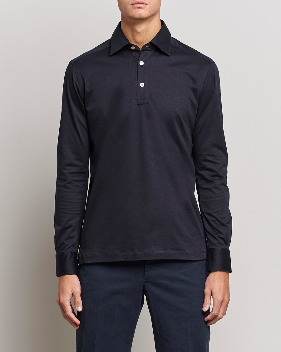 Herren | Kiton | Kiton | Long Sleeve Polo Shirt Navy
