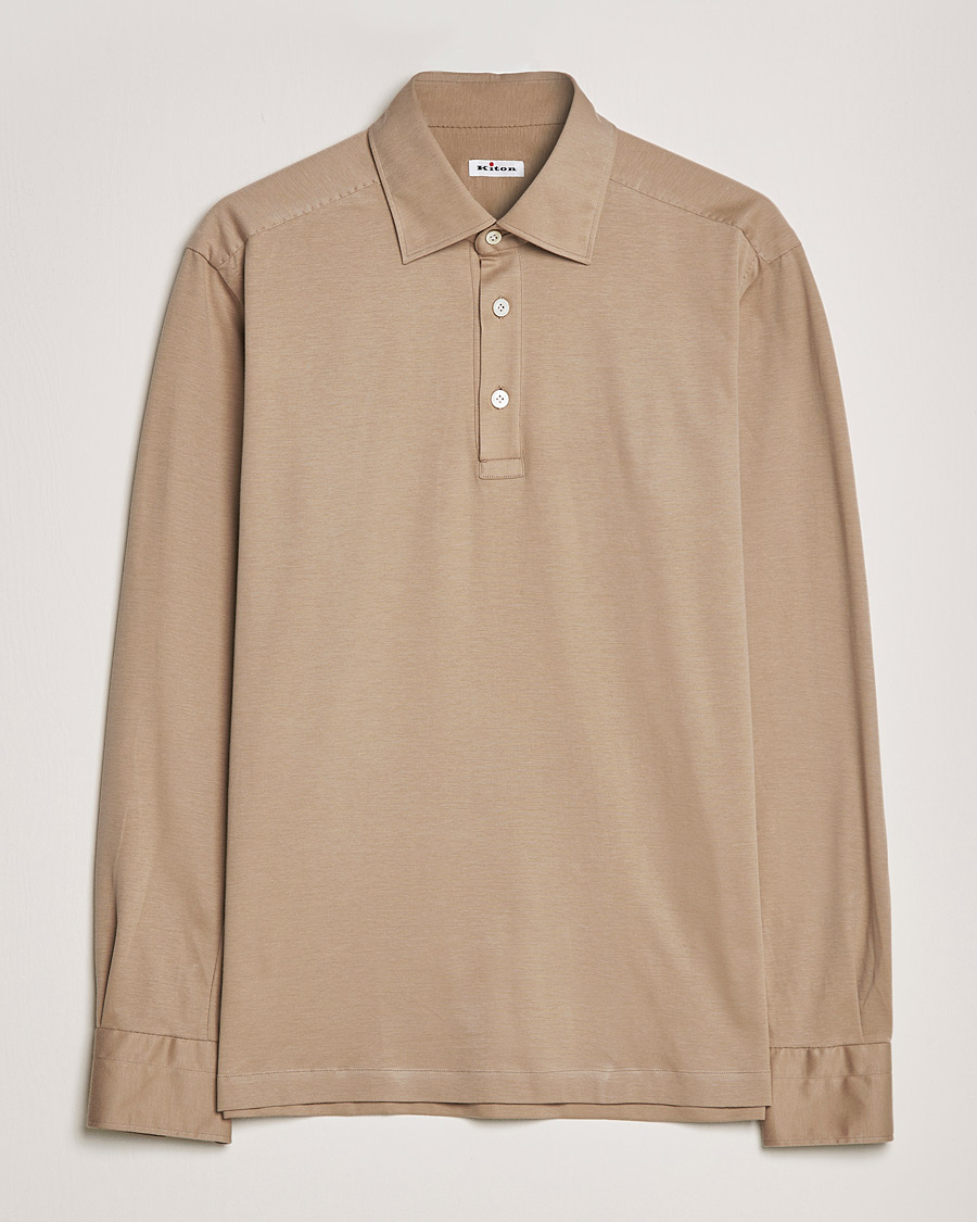 Herren |  | Kiton | Long Sleeve Polo Shirt Beige