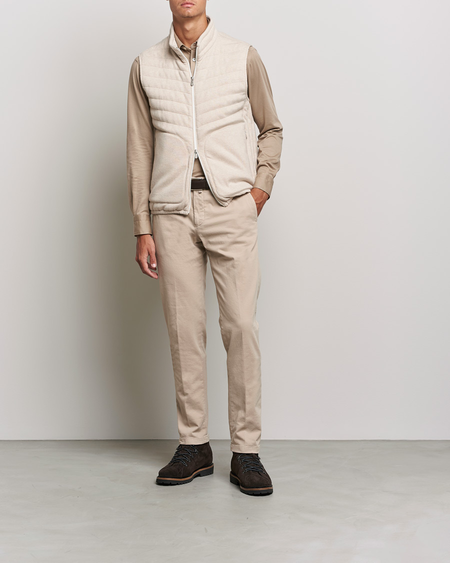 Herren | Pullover | Kiton | Long Sleeve Polo Shirt Beige