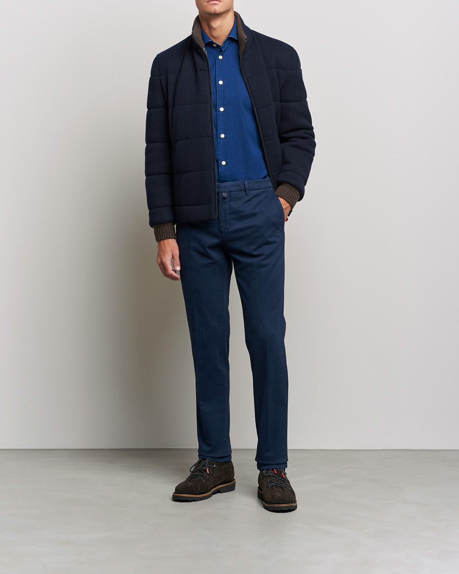 Herren | Hemden | Kiton | Slim Fit Denim Shirt Blue Wash
