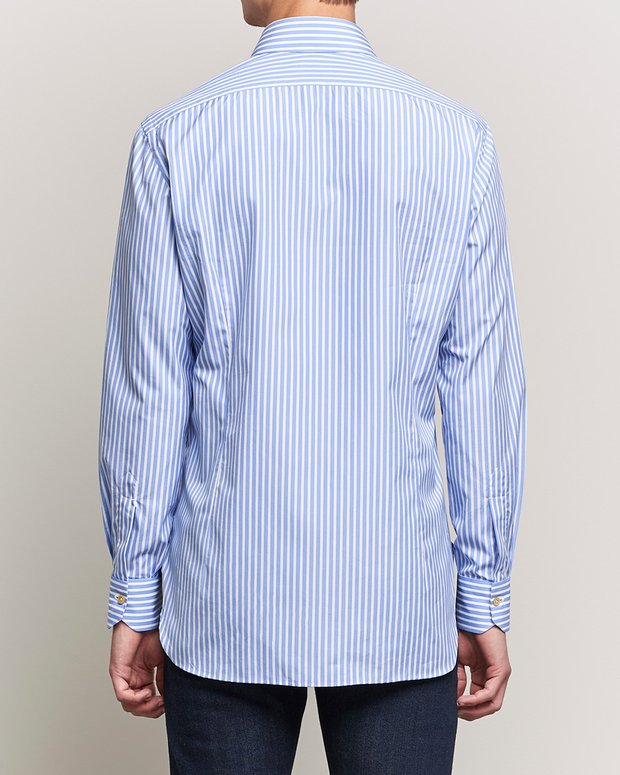 Herren | Hemden | Kiton | Slim Fit Striped Dress Shirt Light Blue