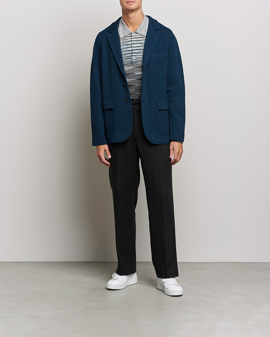 Herren | Sakkos | Missoni | Zig Zag Knitted Blazer Navy