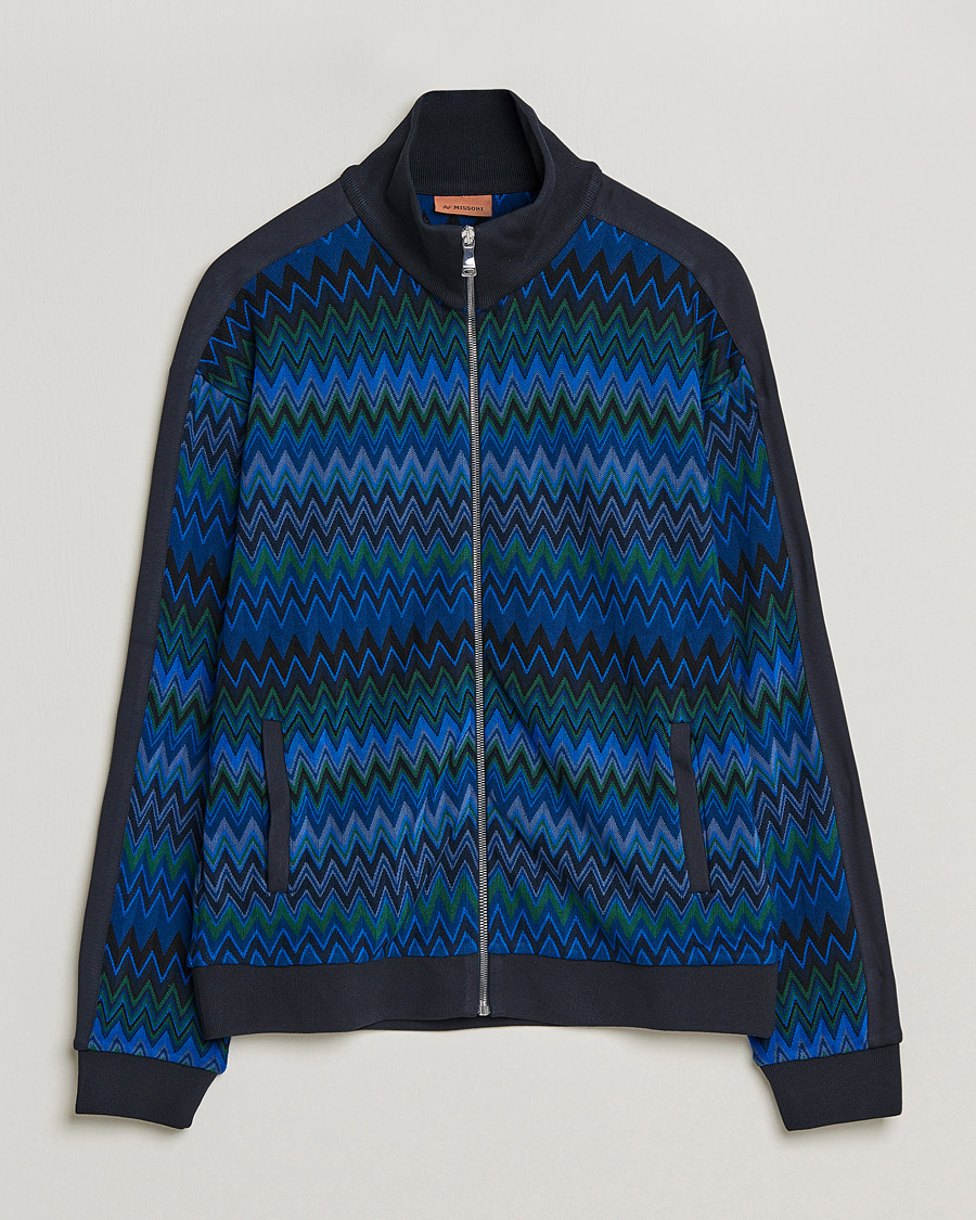 Herren | Pullover | Missoni | Chevron Full Zip Sweater Navy