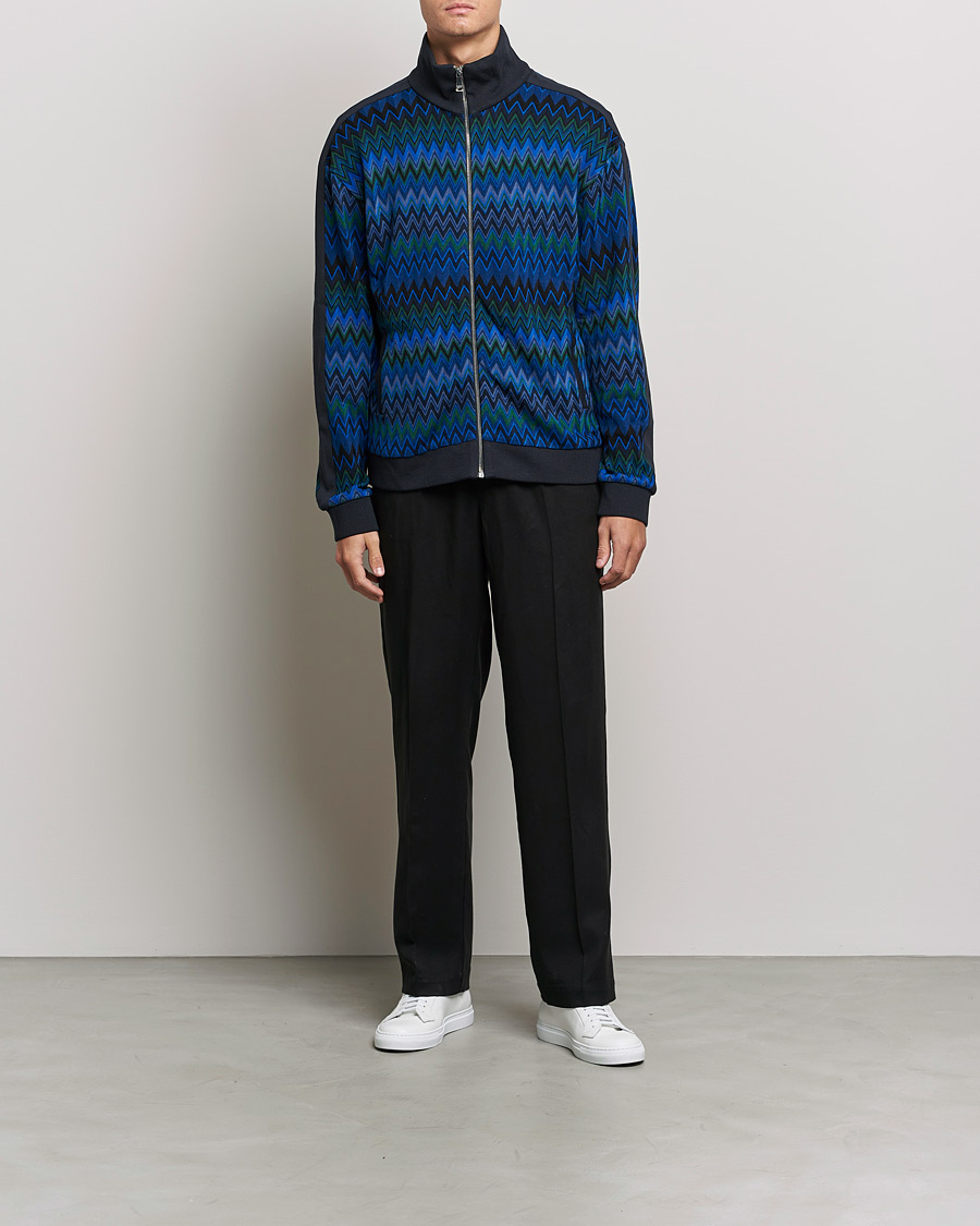 Herren | Missoni | Missoni | Chevron Full Zip Sweater Navy