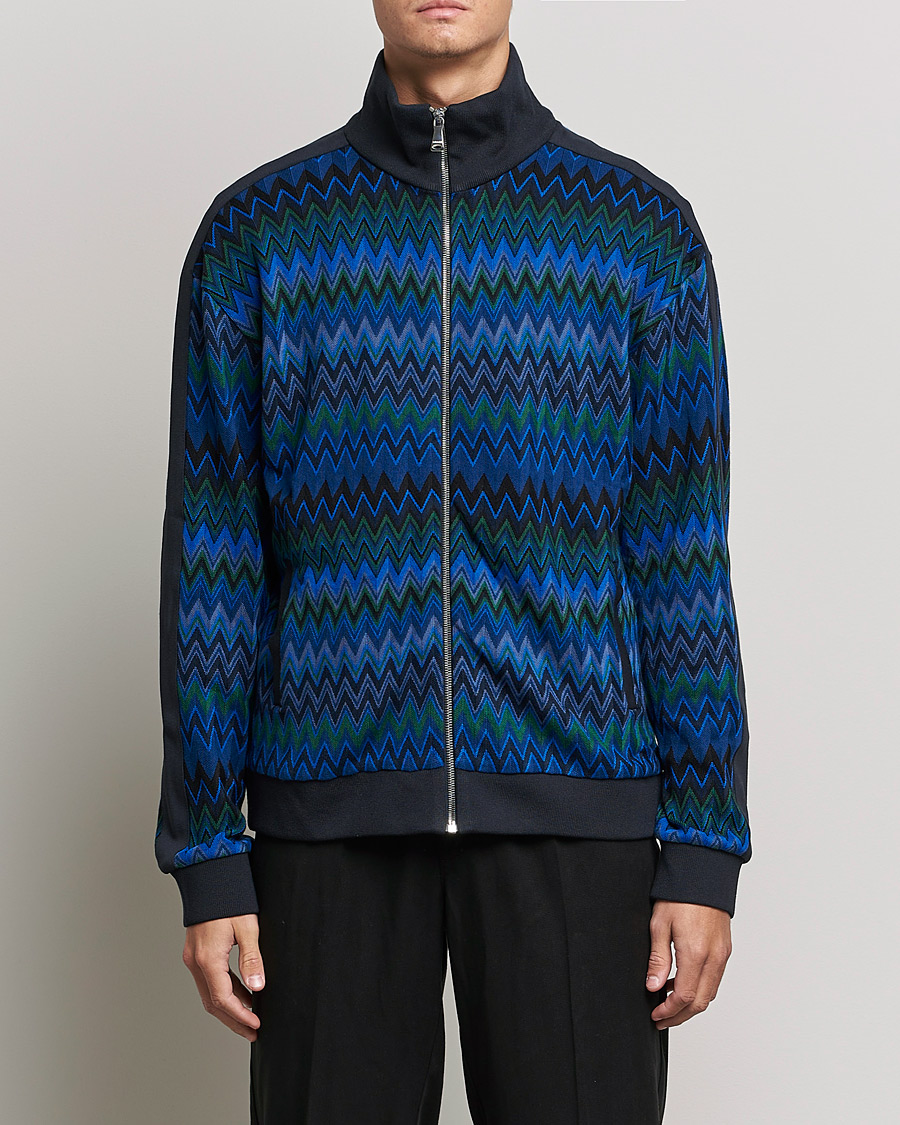 Herren | Pullover | Missoni | Chevron Full Zip Sweater Navy