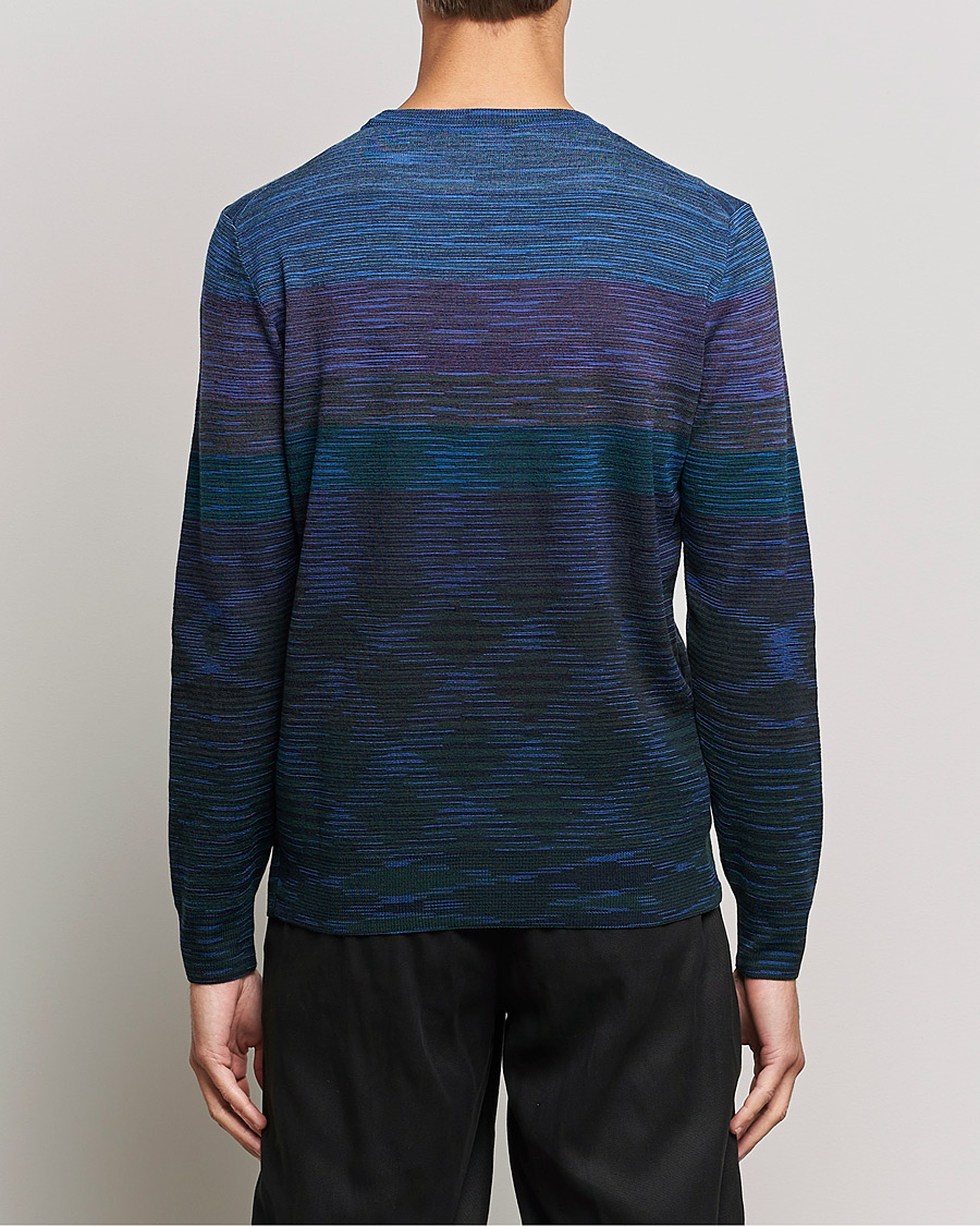 Herren | Pullover | Missoni | Striped Wool Sweater Navy/Purple