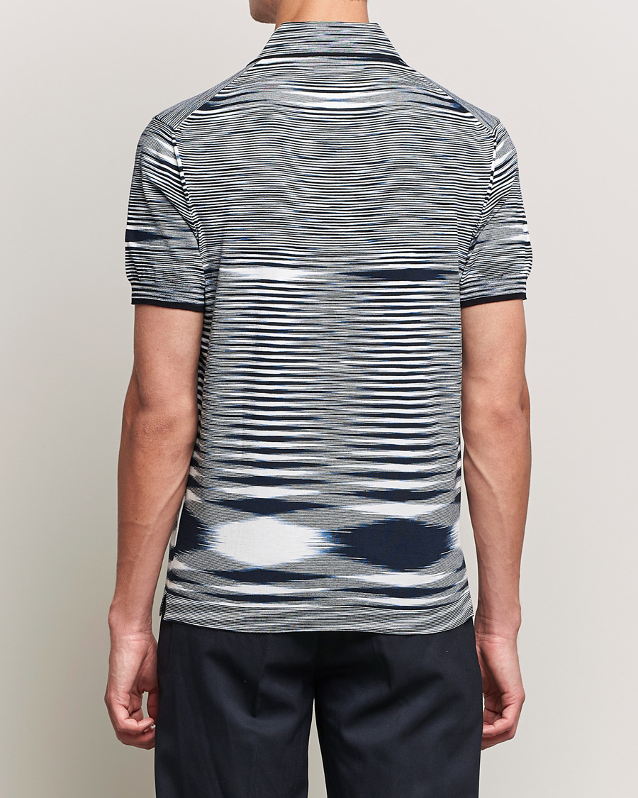 Herren | Poloshirts | Missoni | Fiammato Knitted Polo Navy/White