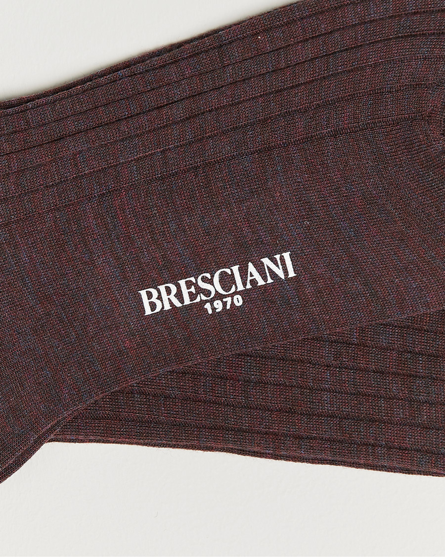 Herren | Unterwäsche | Bresciani | Wool/Nylon Ribbed Short Socks Wine Melange