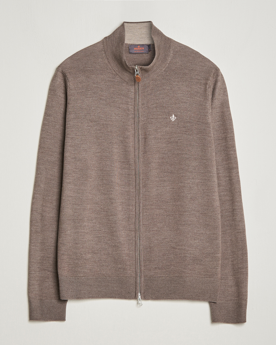 Herren | Pullover | Morris | Merino Zip Cardigan Brown