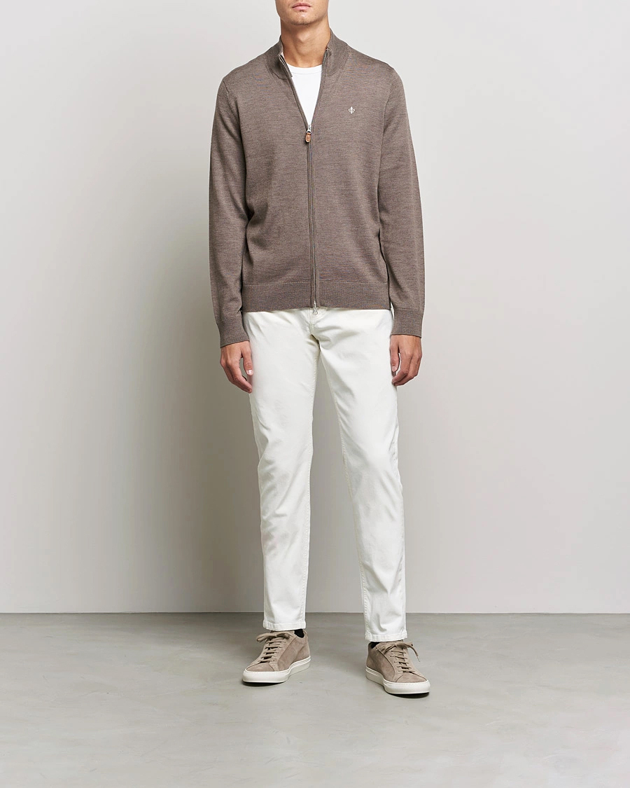 Herren | Pullover | Morris | Merino Zip Cardigan Brown