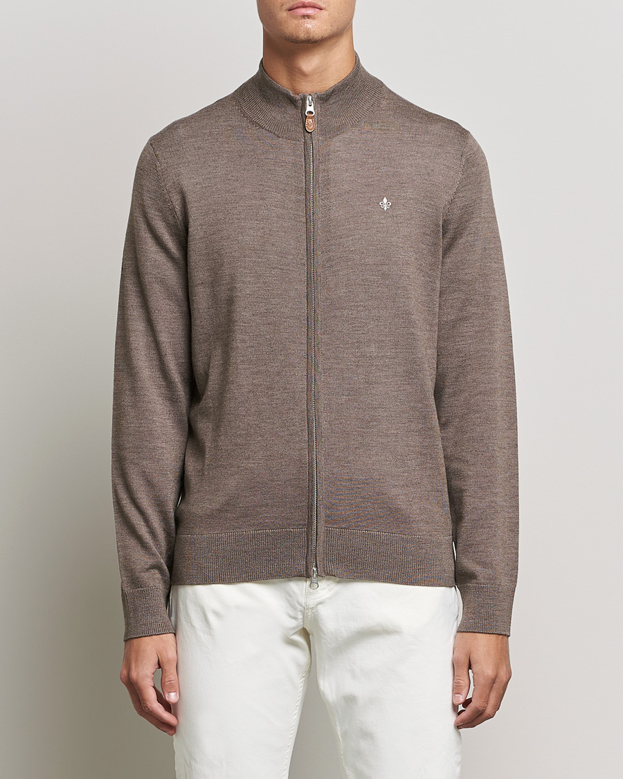 Herren | Pullover | Morris | Merino Zip Cardigan Brown