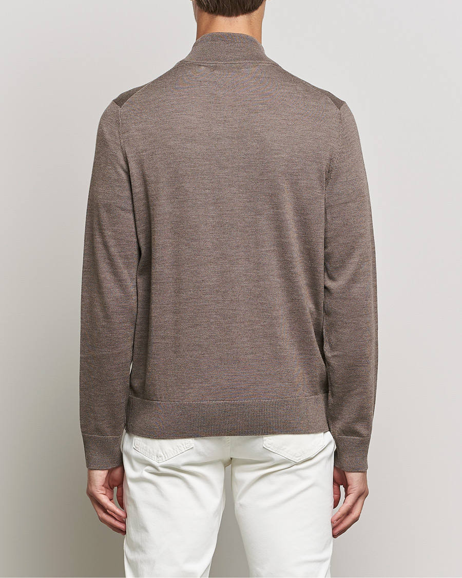 Herren | Pullover | Morris | Merino Zip Cardigan Brown