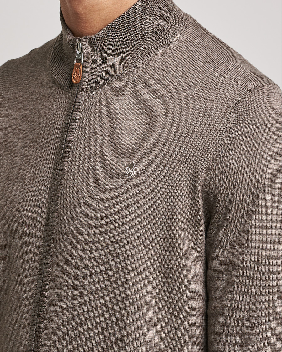 Herren | Pullover | Morris | Merino Zip Cardigan Brown