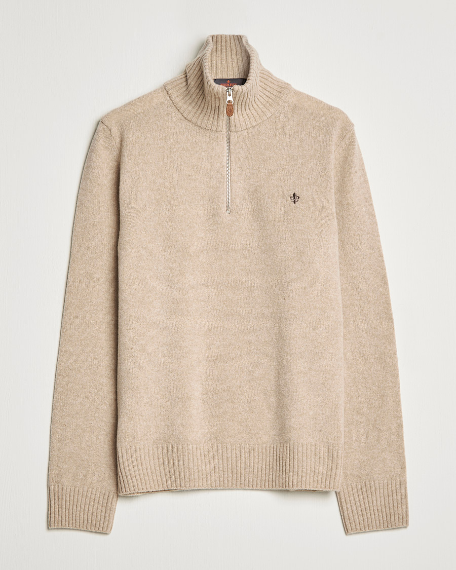 Herren | Pullover | Morris | Kieran Wool Half Zip Khaki
