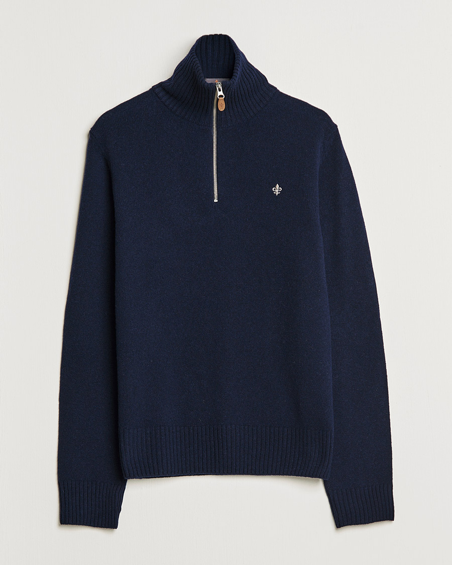 Herren | Pullover | Morris | Kieran Wool Half Zip Navy