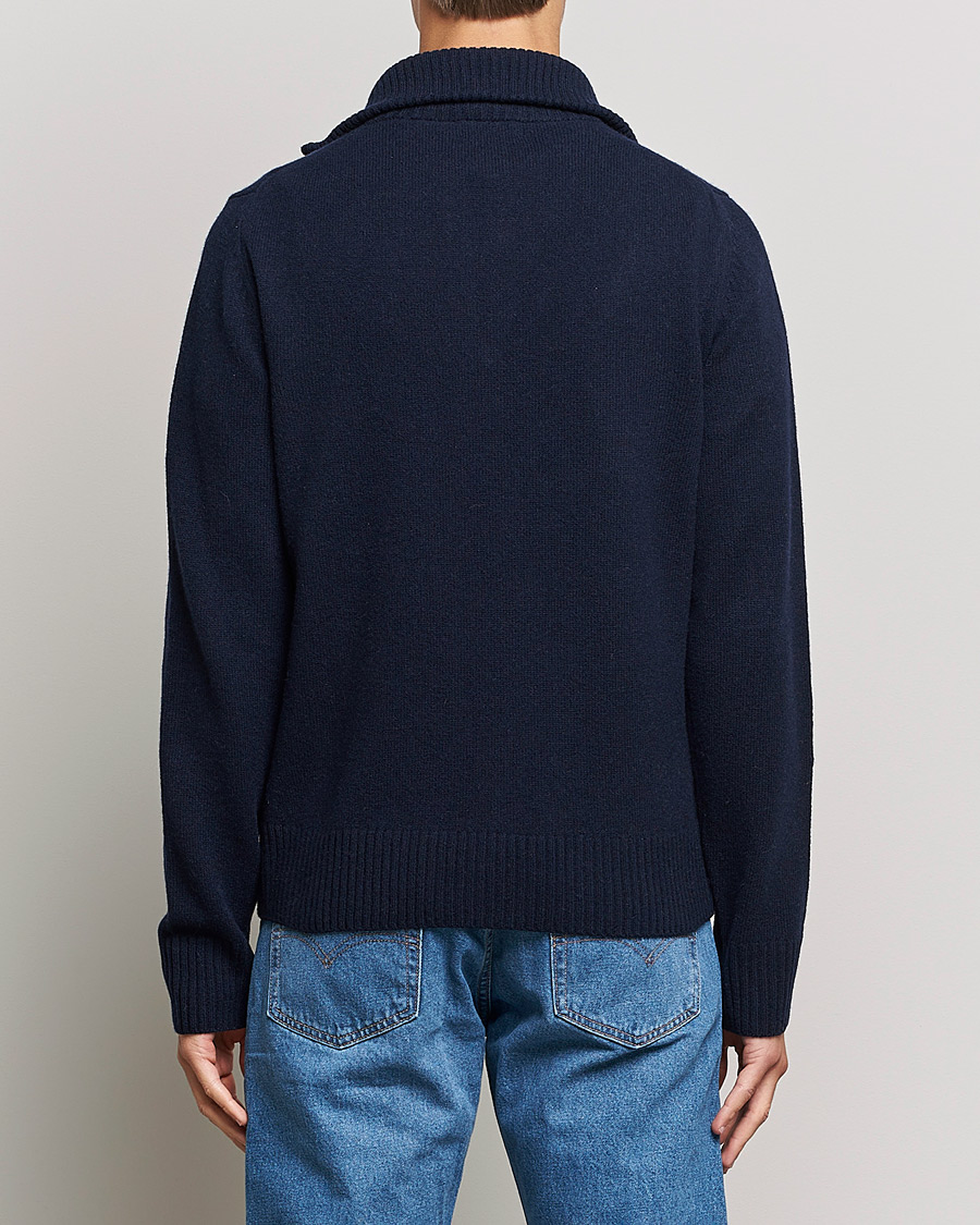 Herren | Pullover | Morris | Kieran Wool Half Zip Navy