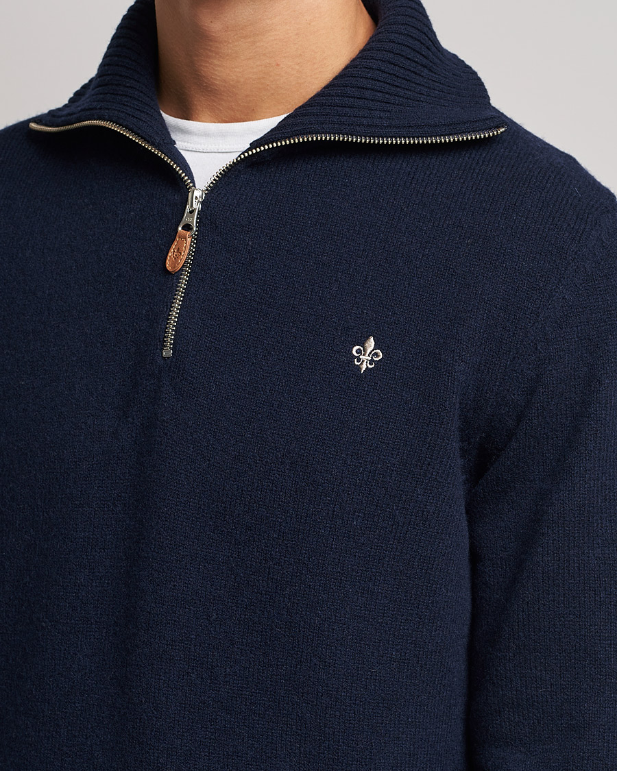 Herren | Pullover | Morris | Kieran Wool Half Zip Navy