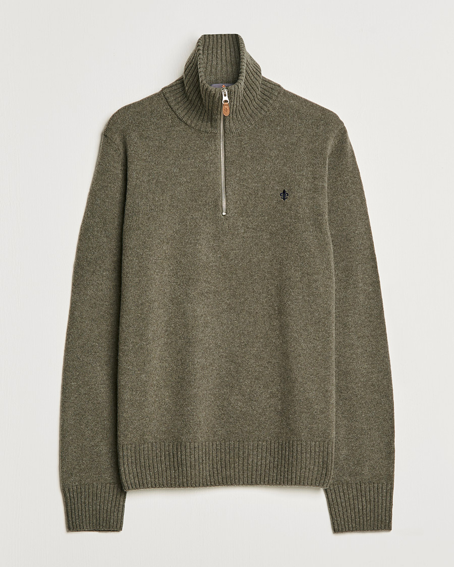 Herren | Pullover | Morris | Kieran Wool Half Zip Olive