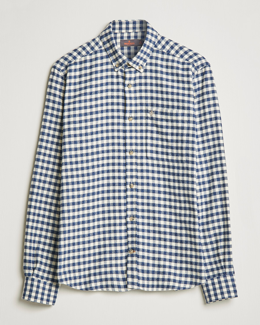 Herren | Hemden | Morris | Brushed Twill Checked Shirt Navy/White