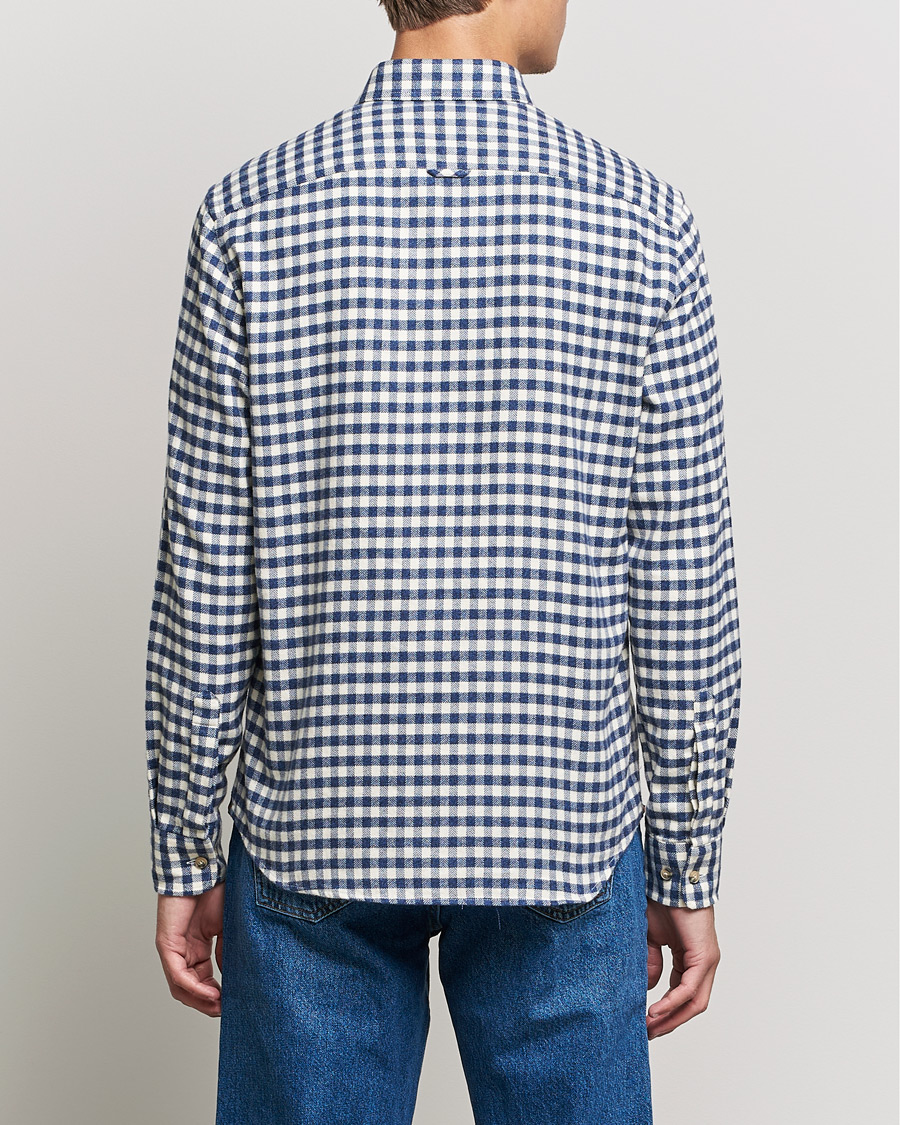 Herren | Hemden | Morris | Brushed Twill Checked Shirt Navy/White