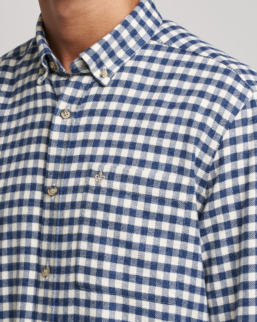 Herren | Hemden | Morris | Brushed Twill Checked Shirt Navy/White