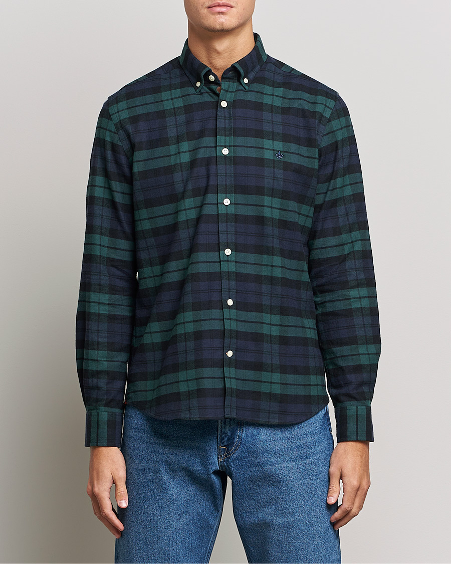 Herren | Flannellhemden | Morris | Brushed Flannel Checked Shirt Blackwatch
