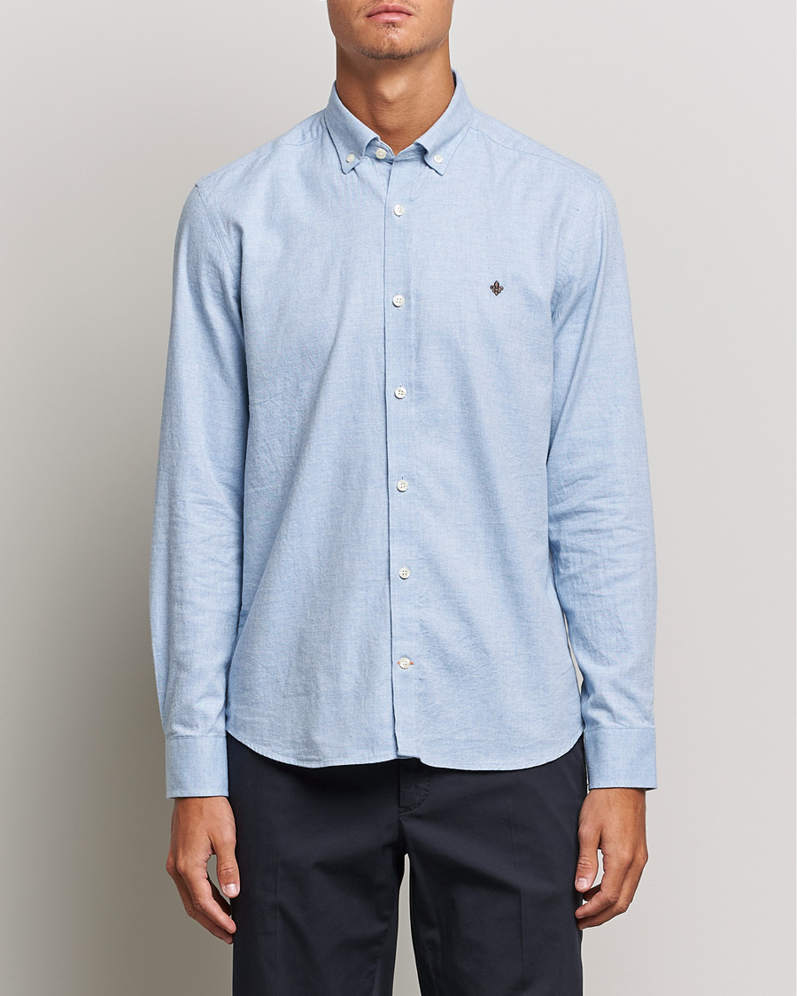 Herren | Flannellhemden | Morris | Watts Flannel Button Down Shirt Light Blue