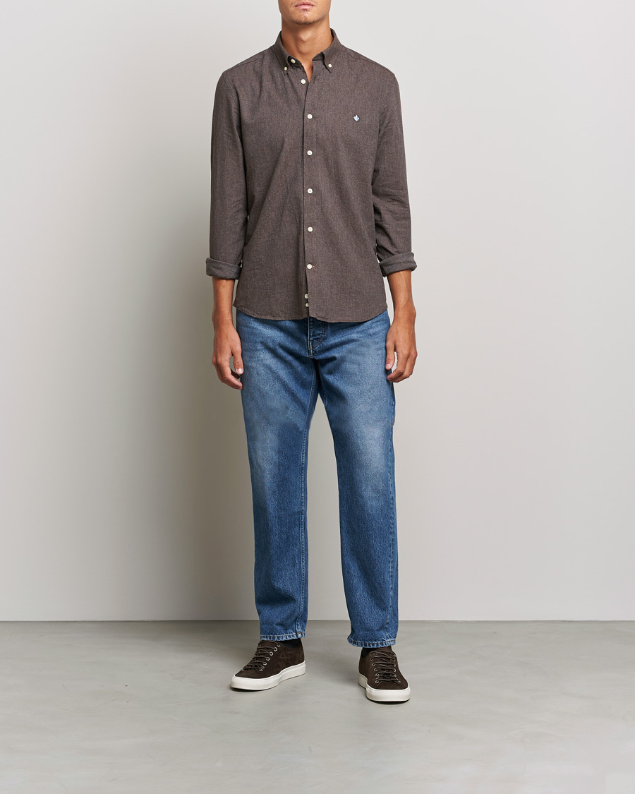 Herren | Hemden | Morris | Watts Flannel Button Down Shirt Dark Brown