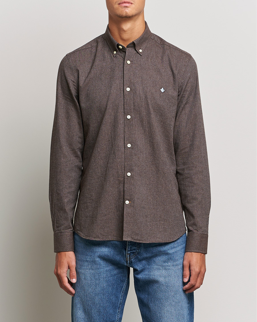 Herren | Flannellhemden | Morris | Watts Flannel Button Down Shirt Dark Brown