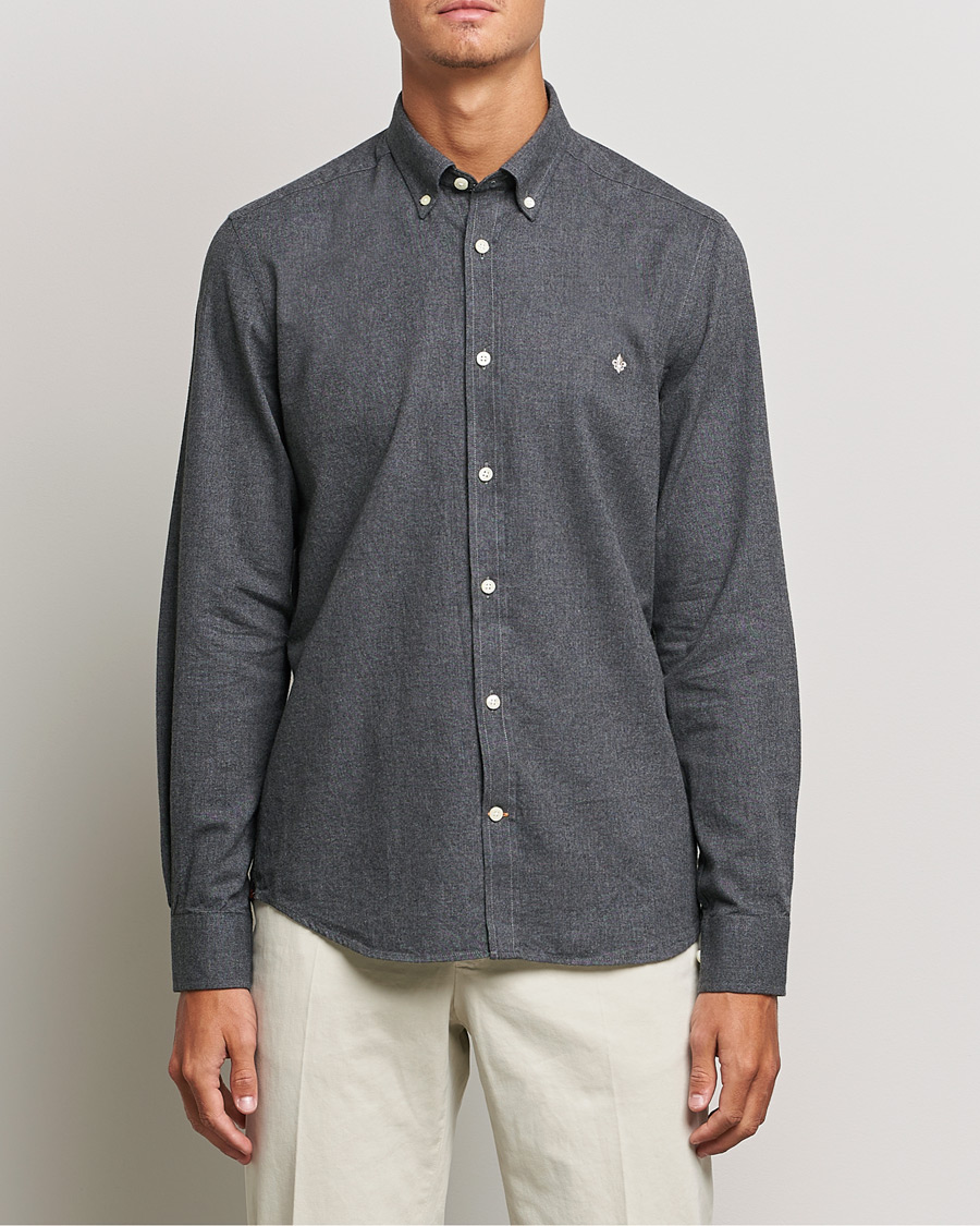 Herren | Flannellhemden | Morris | Watts Flannel Button Down Shirt Dark Grey