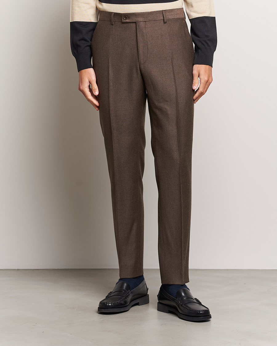 Herren | | Morris | Bobby Flannel Trousers Brown