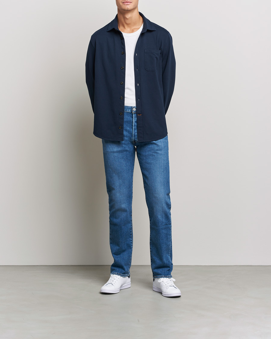 Herren | Hemden | Morris | Cotton Jersey Overshirt Navy