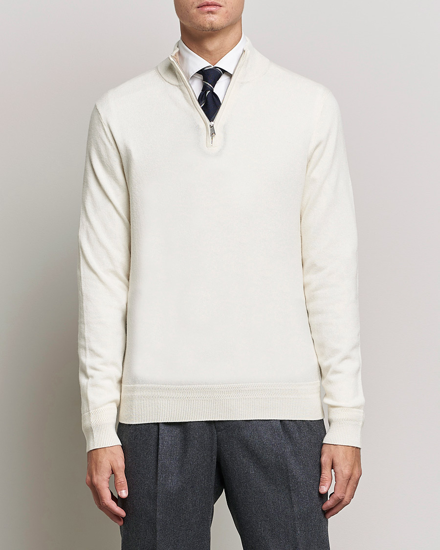 Herren |  | Morris Heritage | Dalton Wool/Cashmere Half Zip Off White