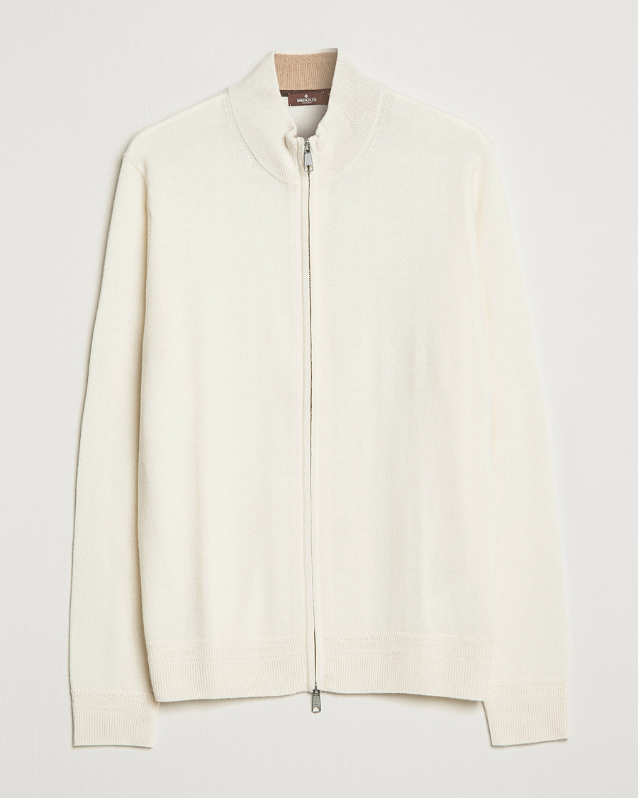 Herren | Pullover | Morris Heritage | Dalton Wool/Cashmere Full Zip Off White
