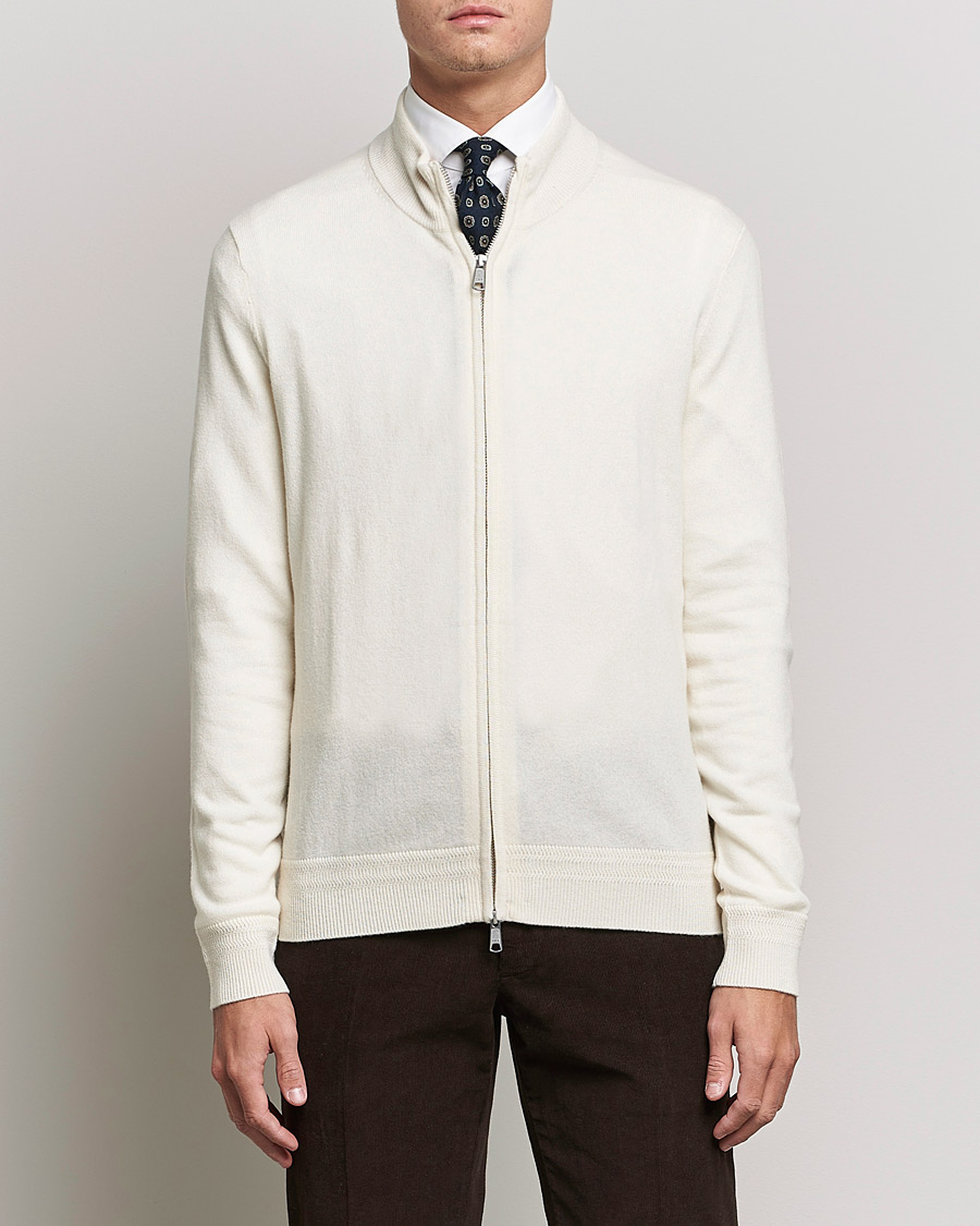 Herren | Morris Heritage | Morris Heritage | Dalton Wool/Cashmere Full Zip  Off White