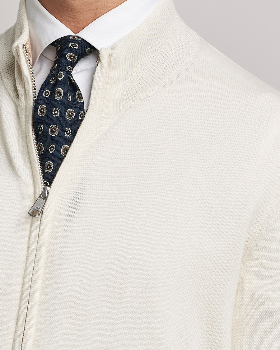 Herren | Pullover | Morris Heritage | Dalton Wool/Cashmere Full Zip Off White