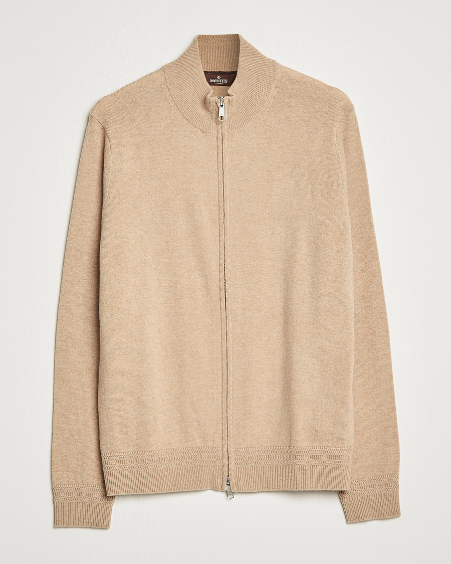 Herren | Pullover | Morris Heritage | Dalton Wool/Cashmere Full Zip Camel