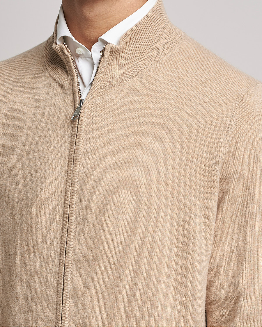 Herren | Pullover | Morris Heritage | Dalton Wool/Cashmere Full Zip Camel