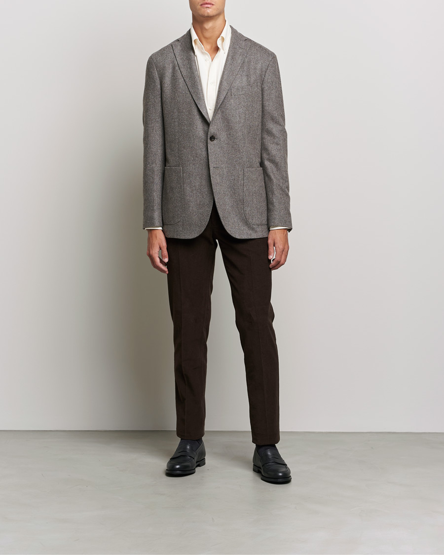 Herren | Hemden | Morris Heritage | Button Down Flannel Shirt Off White