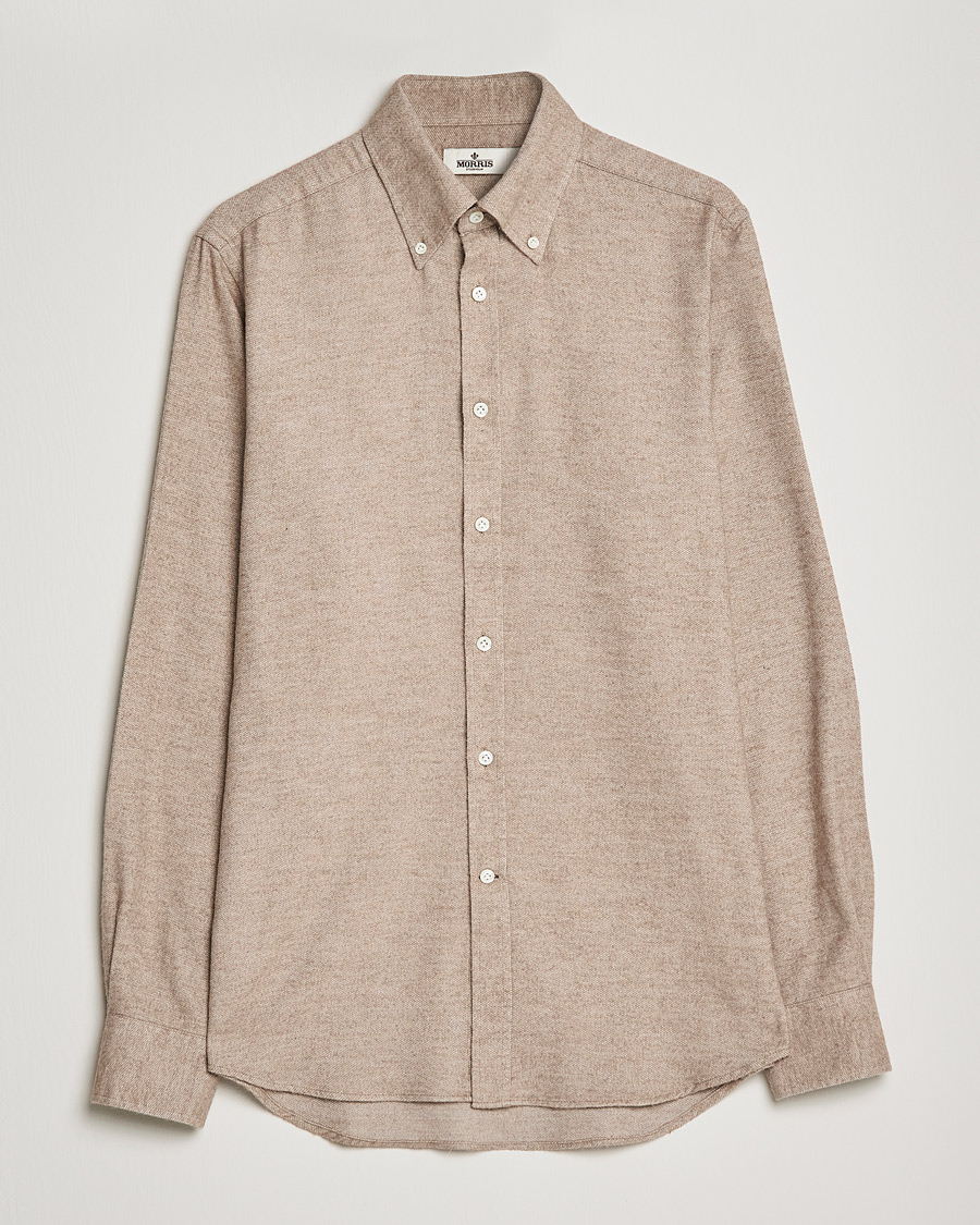 Herren | Hemden | Morris Heritage | Button Down Flannel Shirt Brown
