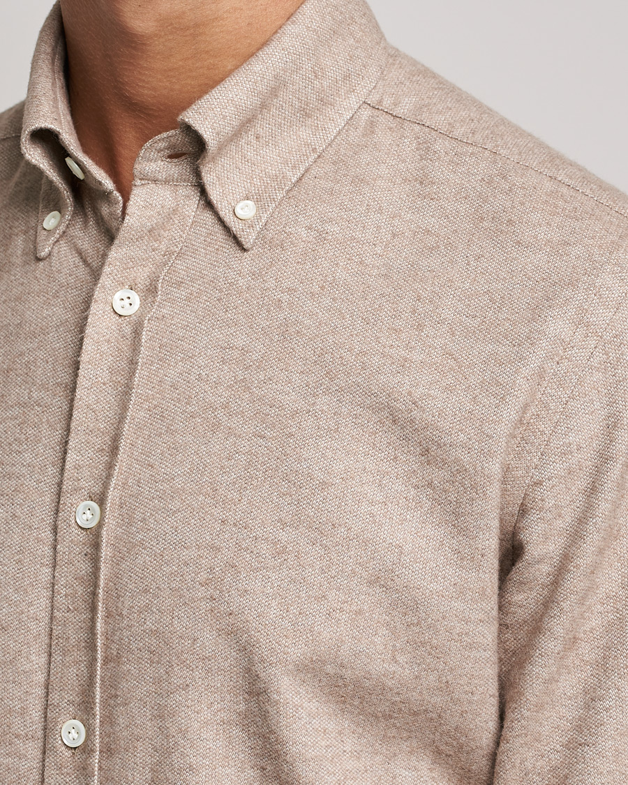 Herren | Hemden | Morris Heritage | Button Down Flannel Shirt Brown