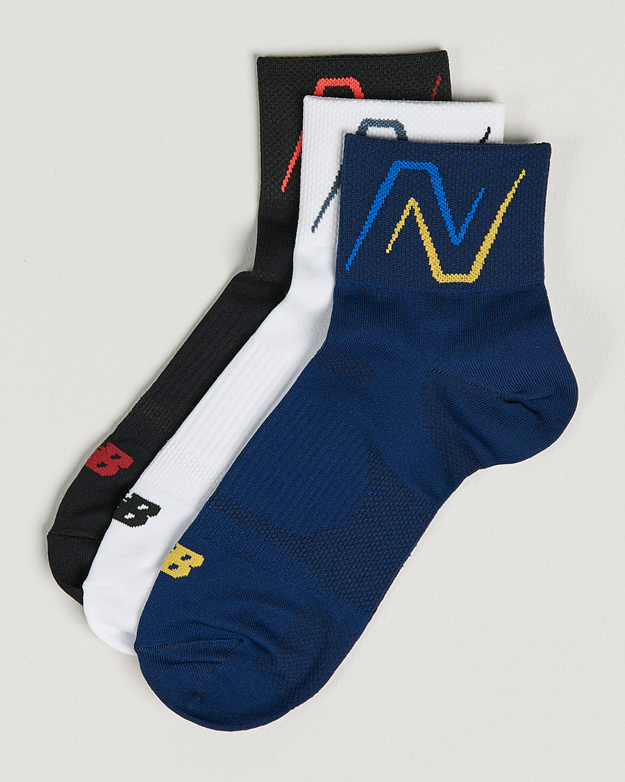 Herren | New Balance Running 3-Pack Ankle Running Socks White/Navy/Black | New Balance Running | 3-Pack Ankle Running Socks White/Navy/Black