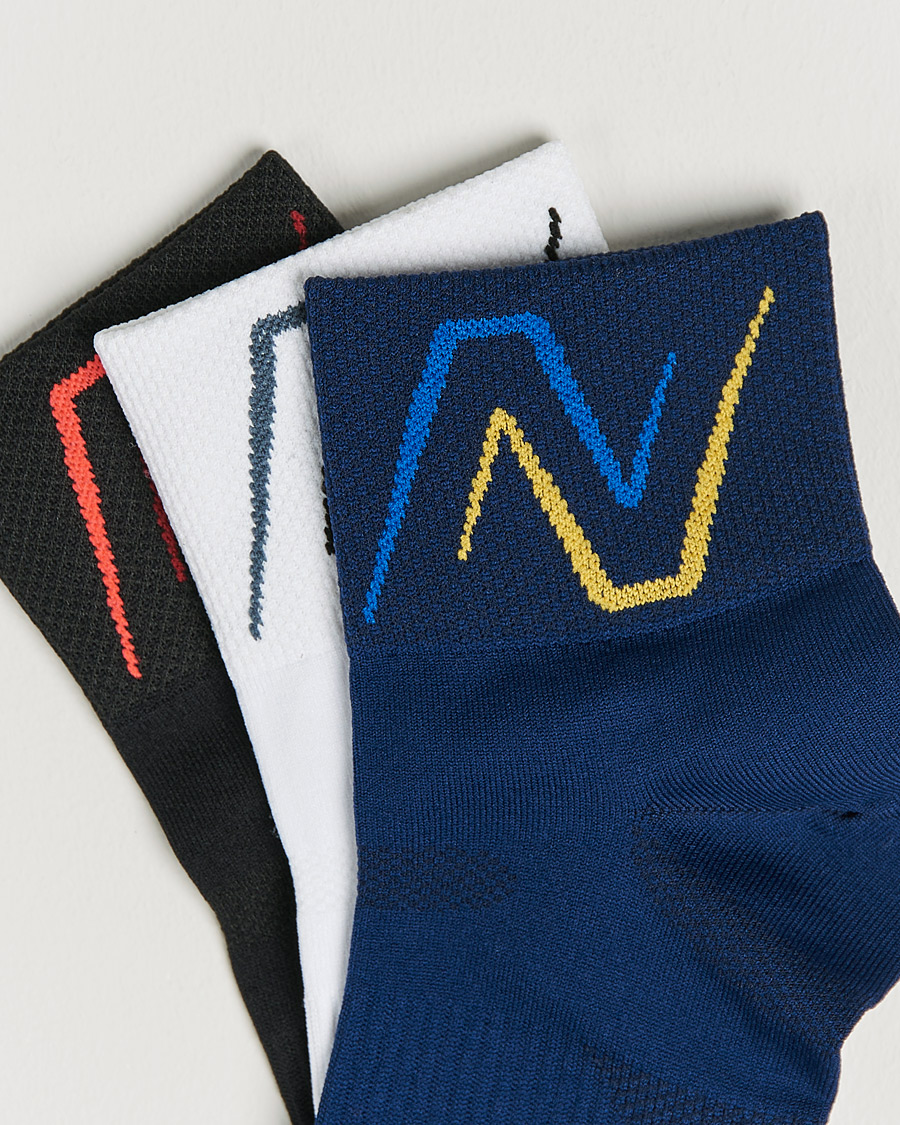 Herren | New Balance Running 3-Pack Ankle Running Socks White/Navy/Black | New Balance Running | 3-Pack Ankle Running Socks White/Navy/Black