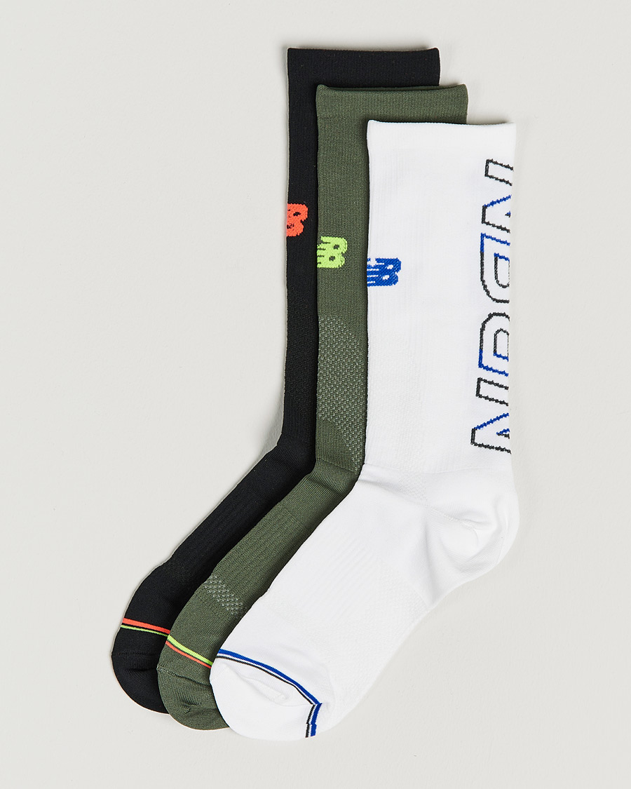 Herren | New Balance Running 3-Pack Accelerate Crew Running Socks White/Navy/Black | New Balance Running | 3-Pack Accelerate Crew Running Socks White/Navy/Black