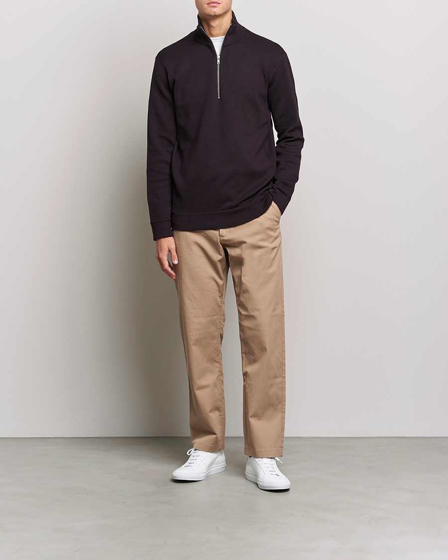 Herren | Pullover | NN07 | Luis Knitted Half-Zip Sweater Bordeux